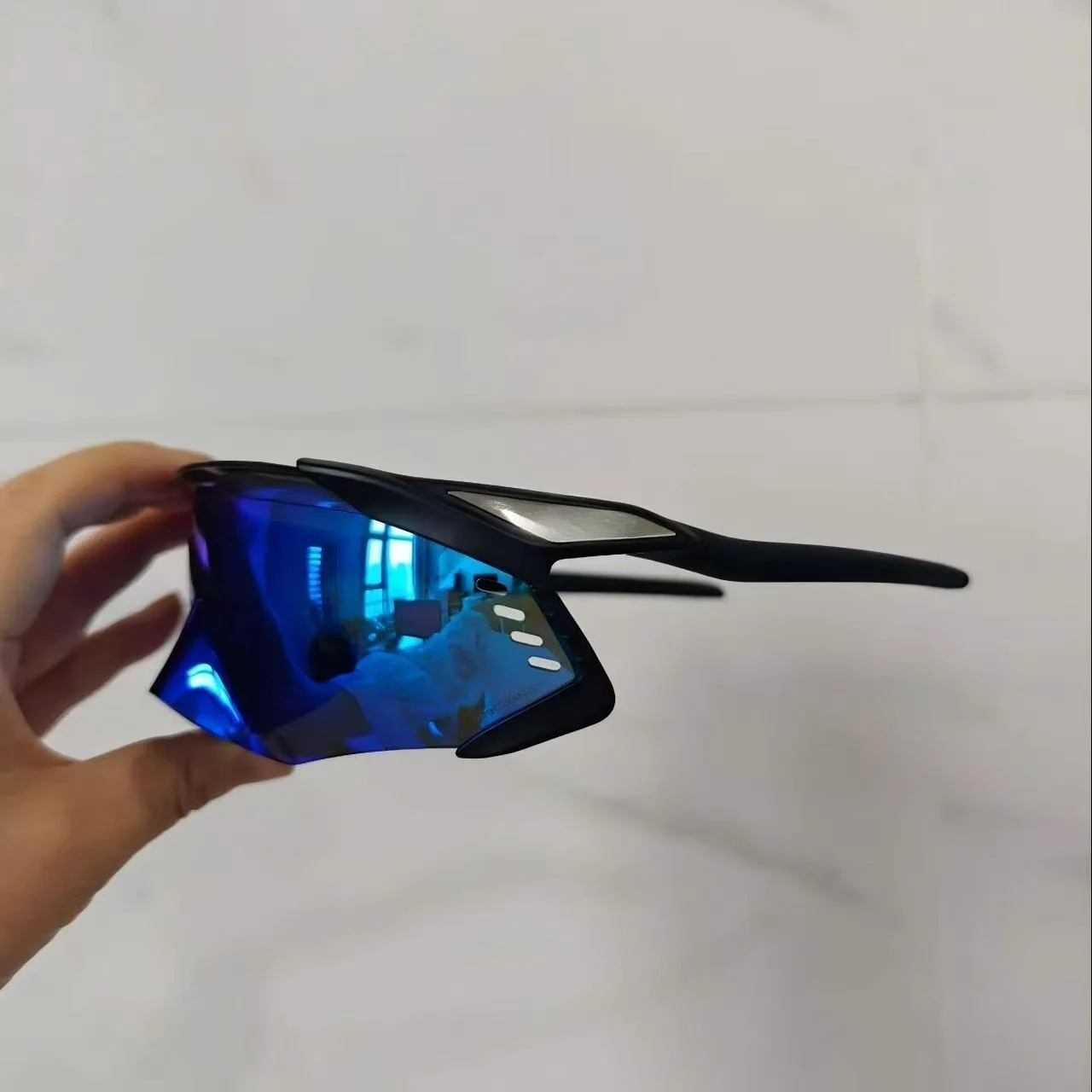 نظارات جديدة لركوب الدراجات على الطرق بإطار كبير للرجال والنساء، نظارات شمسية واقية من الأشعة فوق البنفسجية للرياضات الخارجية