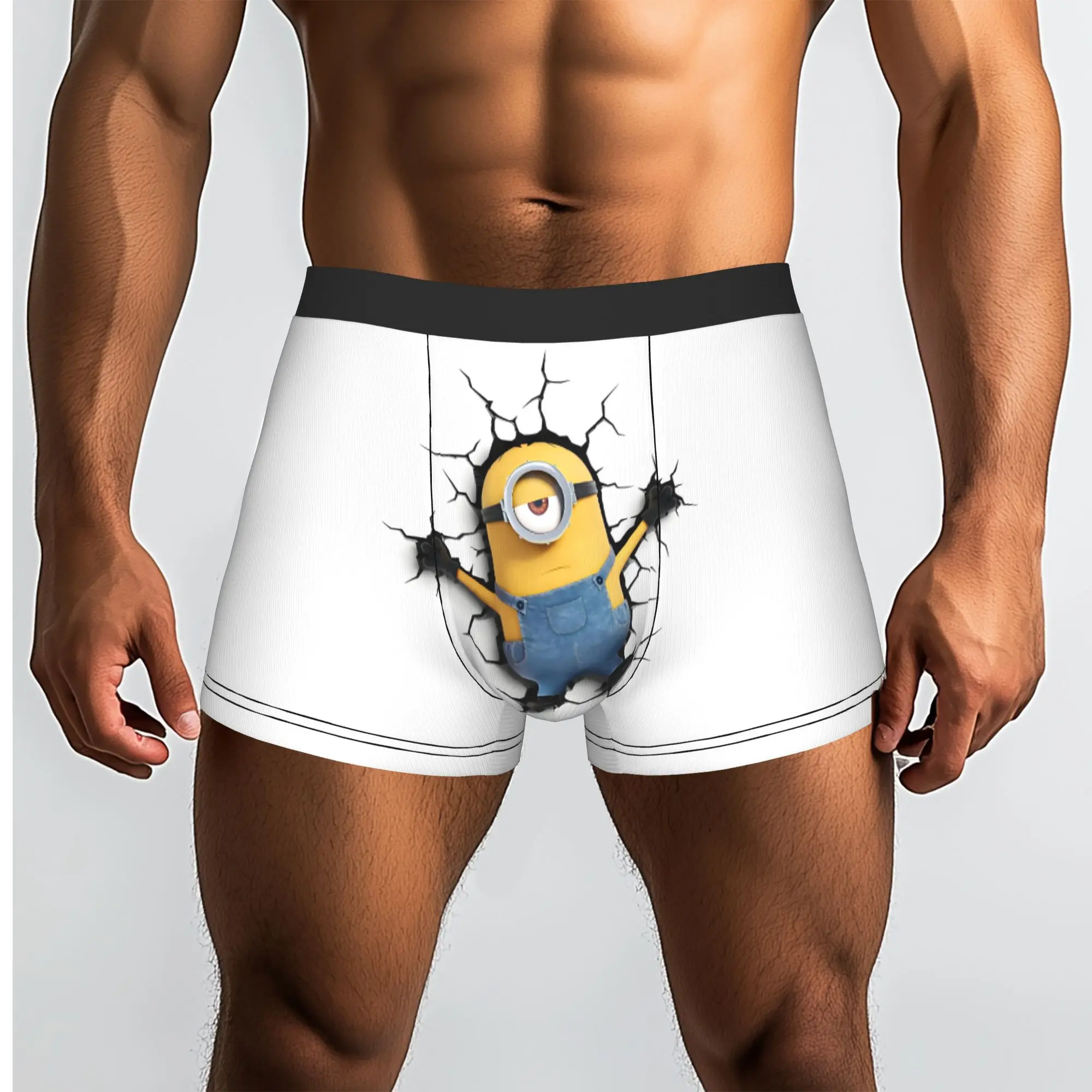 Custom Yellow Man Anime Cute Boxers Shorts Mens  Briefs Underwear Cool Underpants