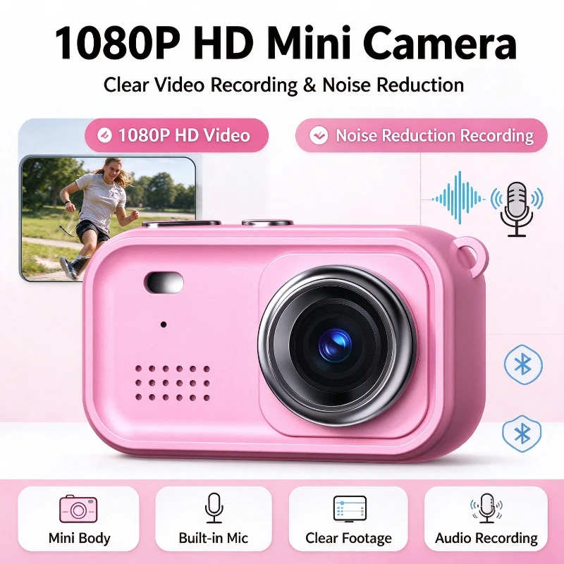 Y11 Mini Thumb Digital Camera 1080P HD Video Camcorder Noise Reduction Recording IPS Screen Type-C Portable Kids Camera