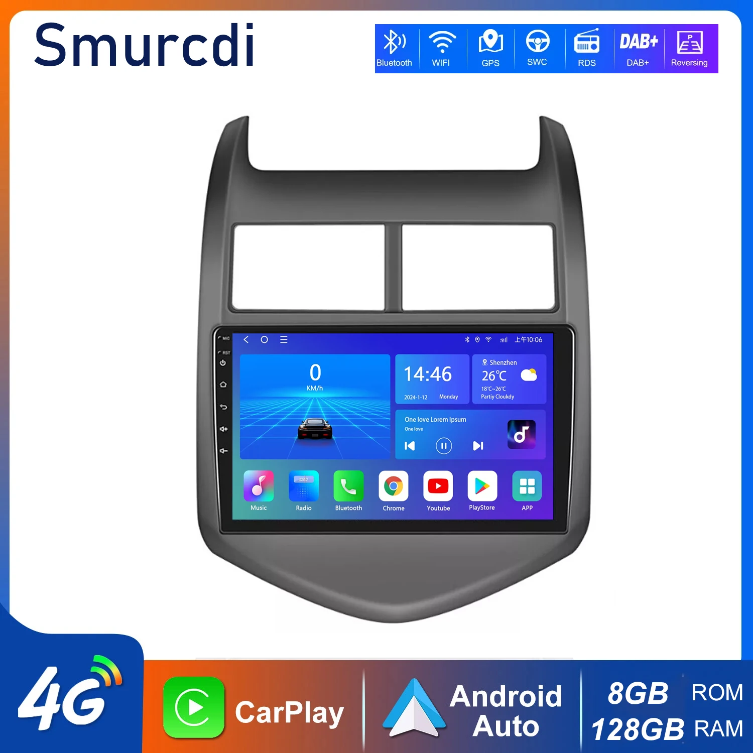 

5G+WiFi 2din Android 14 Car Radio Multimedia Player For Chevrolet Aveo 2 Sonic T300 Autoradio CarPlay Auto Navigation GPS