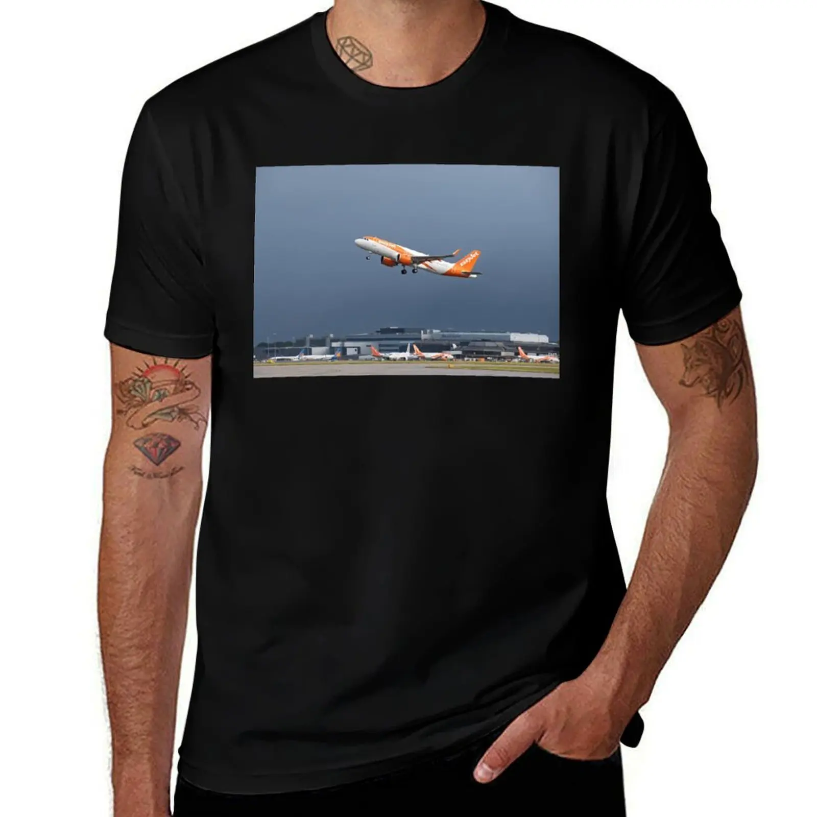 

MAN to PMI easyJet Airbus A320-251N T-Shirt sweat anime clothes Clothing cotton t shirt men