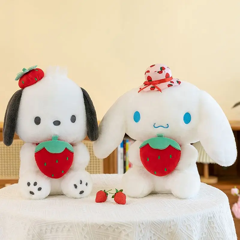 

New Sanrio Strawberry Pochacco & Cinnamoroll Plush Toy, Super Soft Stuffed Animal Dolls, Creative Cute Gift for Girls