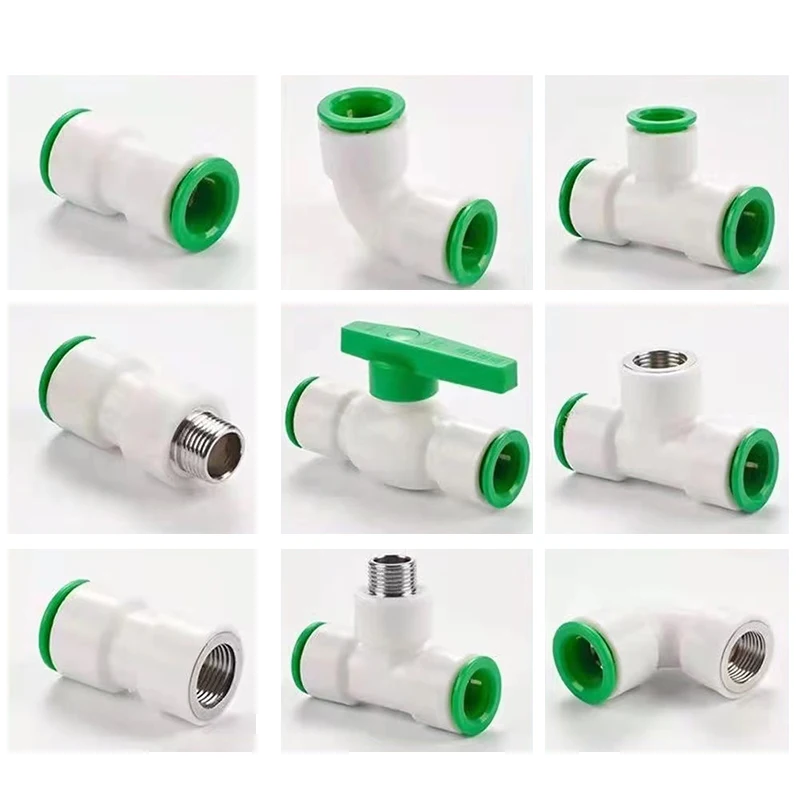 

PPR fittings pipe fittings joint 20mm 25mm variable diameter direct elbow three-way flexible joint Hot Melt Free Connector