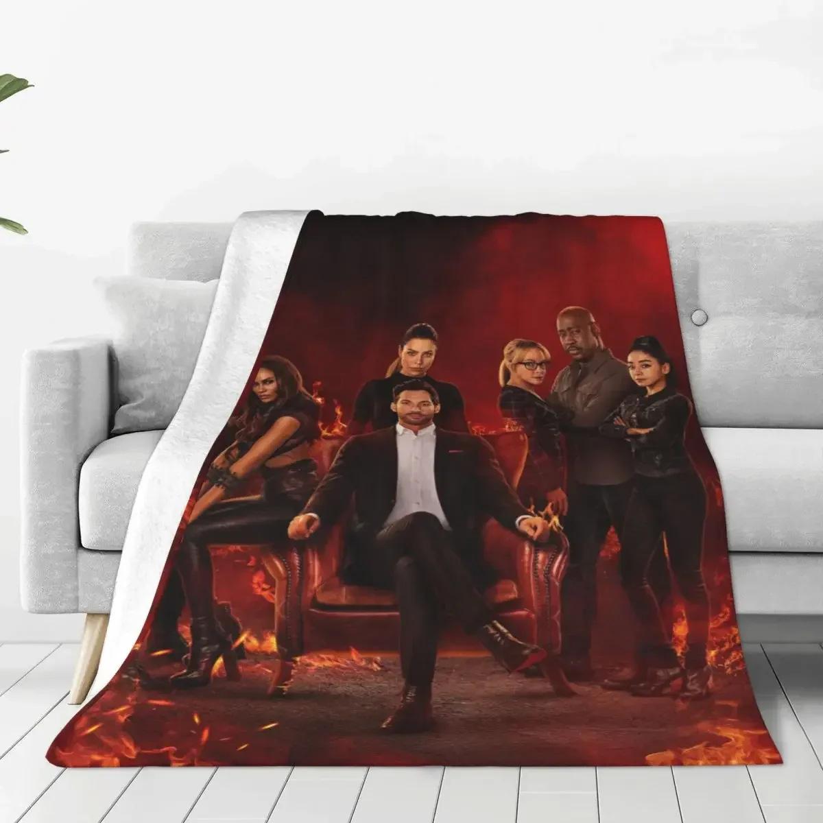 Lucifer Morningstar Dan Espinoza Blanket Fleece Textile Decor Suspense Crime Warm Throw Blankets for Home Couch Plush Thin Quilt