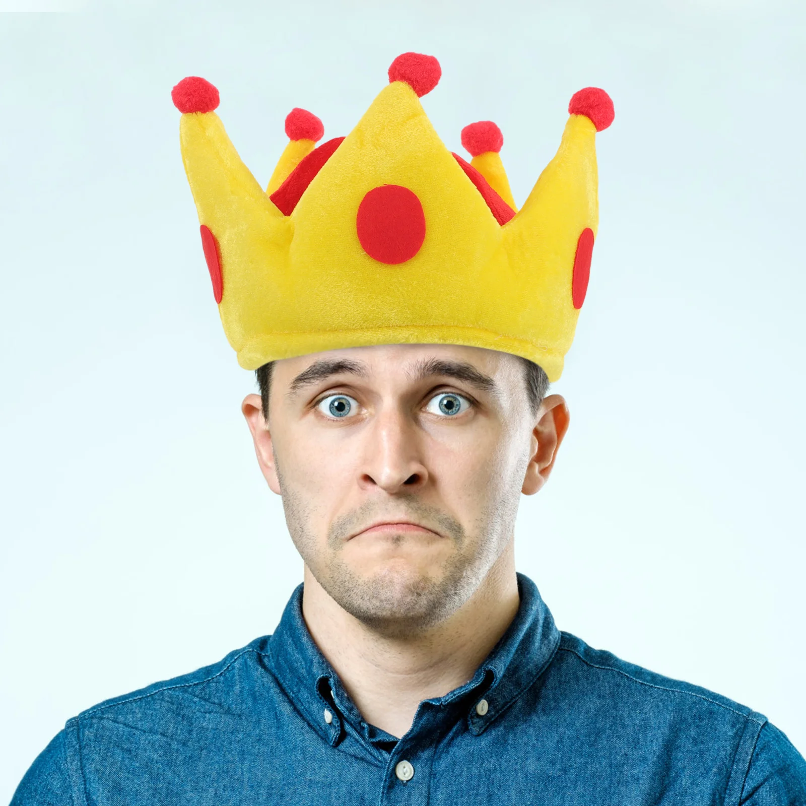 

Party Crown Hat Bright Color Delicate Fabric Lightweight Comfortable Decorative Halloween Birthday Carnival Crown Prop for Women