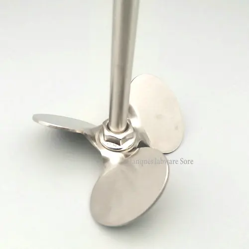 Imagen 2 del producto 1 Juego de paleta de tres cuchillas de acero inoxidable para laboratorio, con varilla agitadora, diámetro de 40mm a 120mm