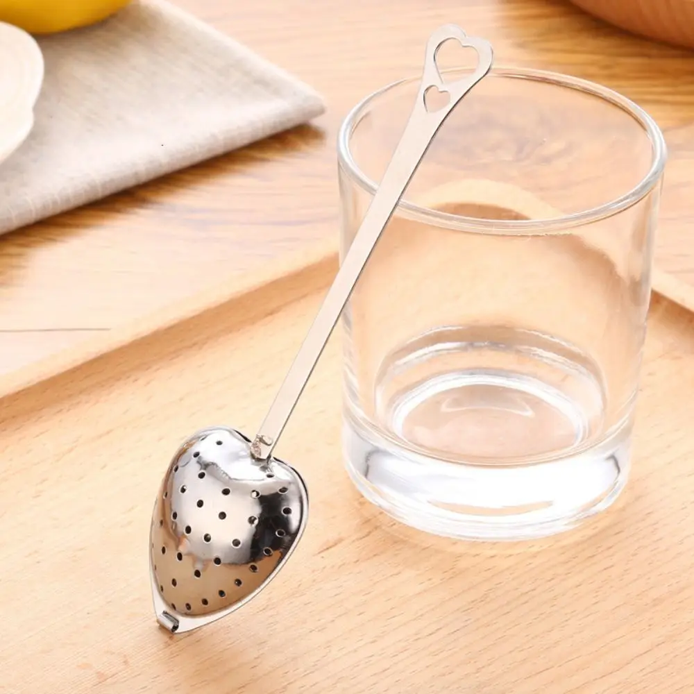 Teapots Cups Heart-shaped Stainless Steel Spice Loose Leaf Tea Filter Diffuser Tea Infuser Strainer Spoon
