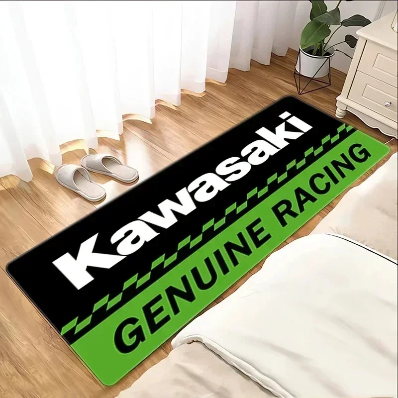 Garage Mat Motorcycle Carpet Racing Cool Moto Display Kawasaki Carpet for Kawasaki Motorcycle Area Rug Anti-slip Floor Decor Rug - afbeelding 1