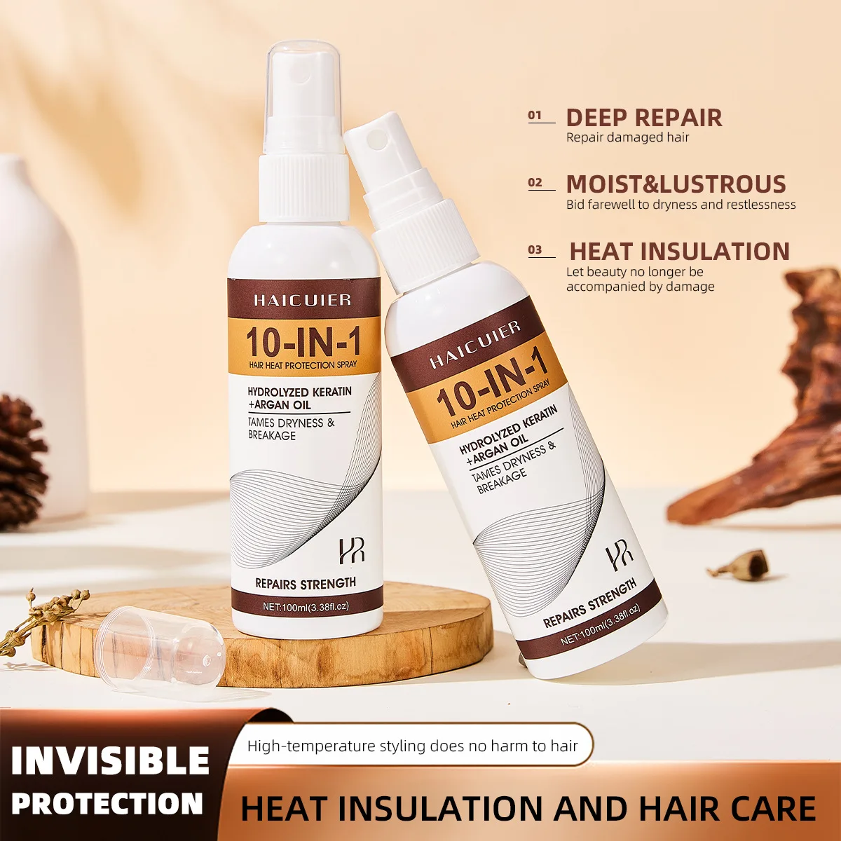 100ml Hair Heat Protection Spray Hair Care Moisturizing Softening Repair Dry Frizzy Hair Spray
