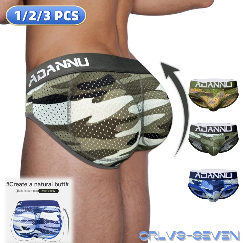 Männer Camouflage Mesh Hüfte Kissen Dreieck Hosen Hohe Elastizität Elastische Band Hüfte Heben mit Schwamm Kissen Kostenlose Demontage
