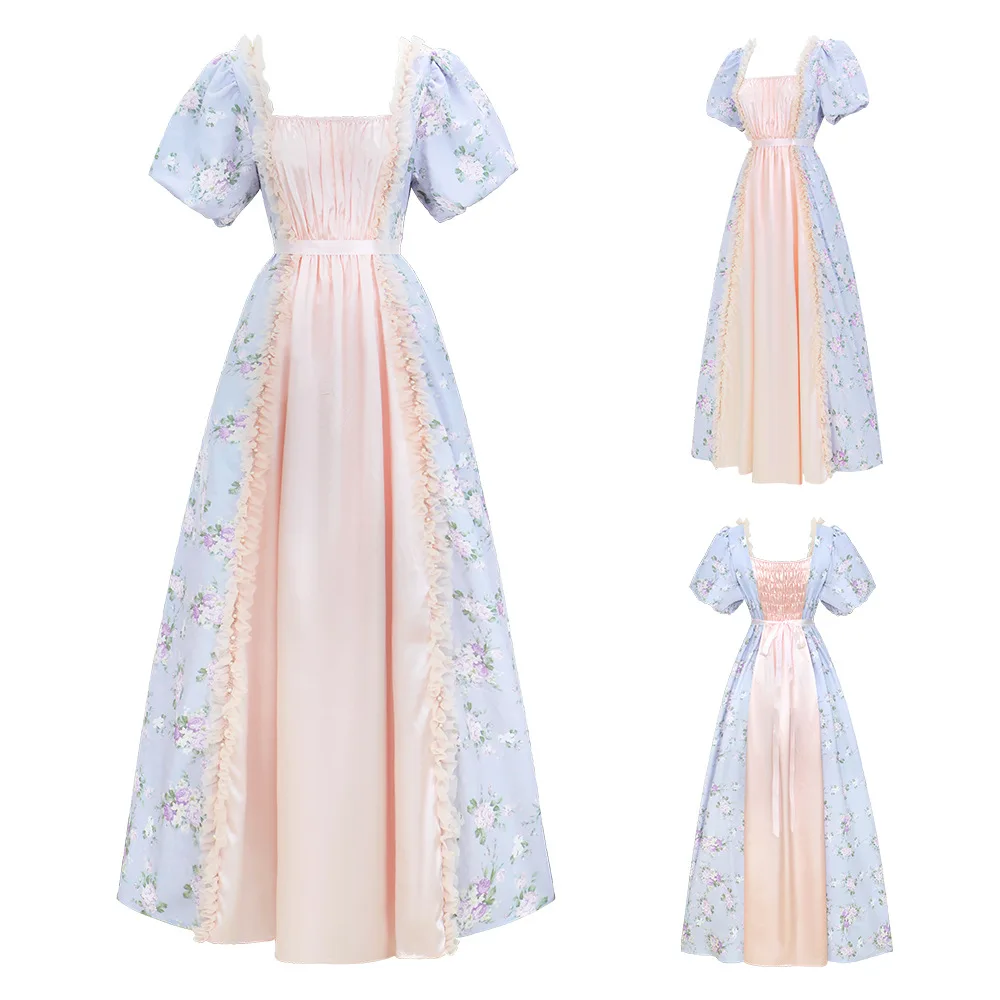 

Victorian Era Regent Dress High Waisted Tea Party Dress Jirai Kei Lolita Elegant Kawaii Cosplay Costumes Halloween Party Dress