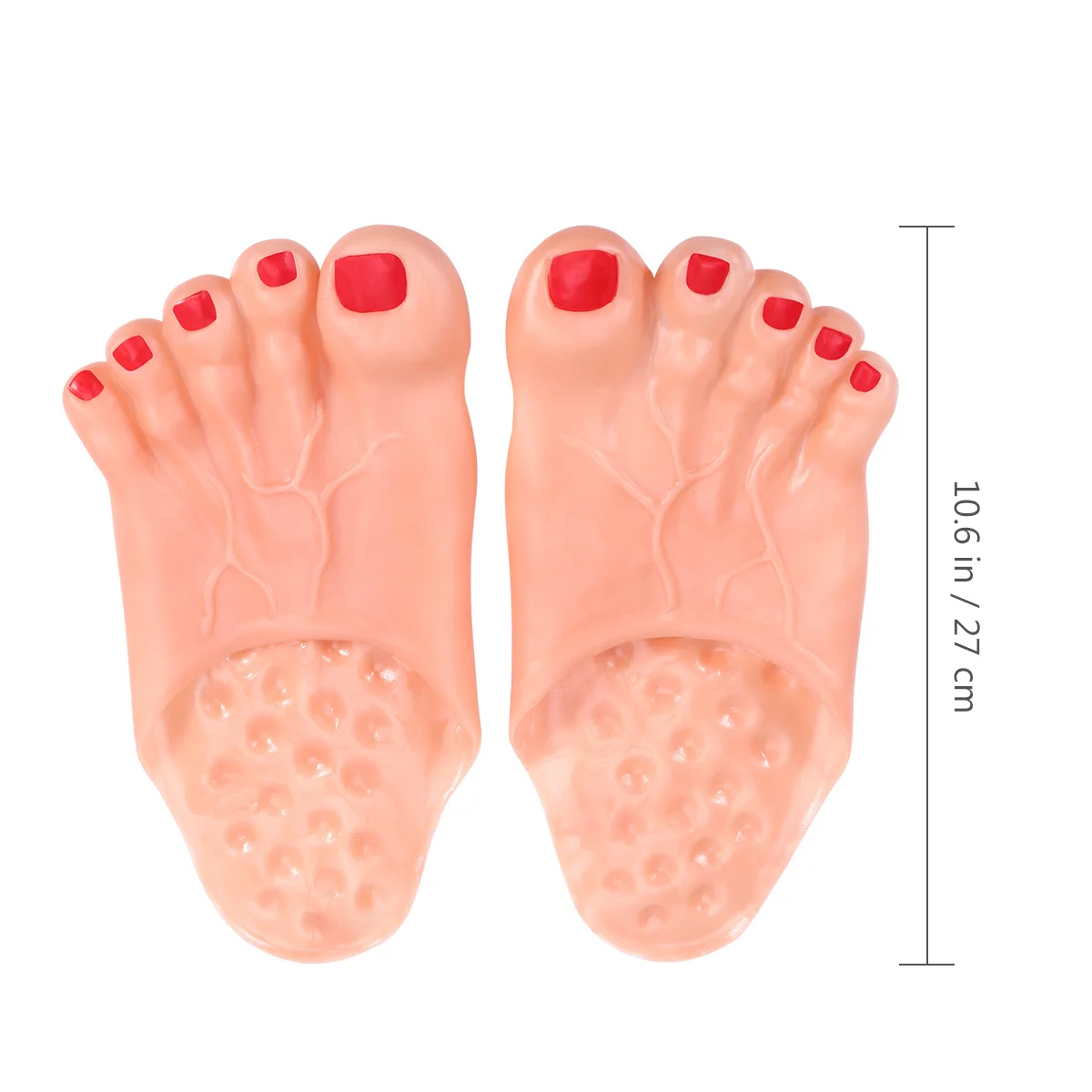 1 paire de pantoufles couleur peau, couvre-chaussures pieds nus amusants pour fête d'halloween, accessoires de Costume de mascarade, pantoufles géantes
