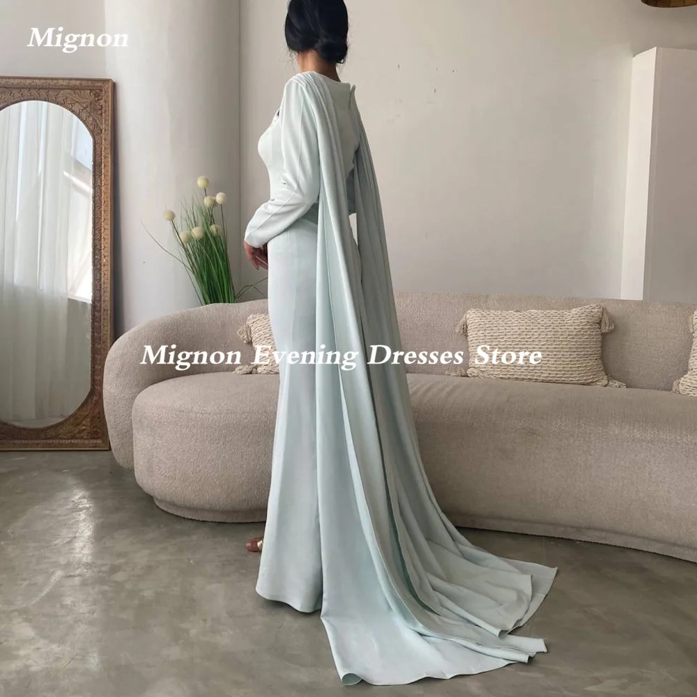 Mignon-Robe de Rhsirène en satin pour femme, encolure carrée, longueur de rinçage, volants formels, robe de soirée élégante pour la présidence, Populer, 2023