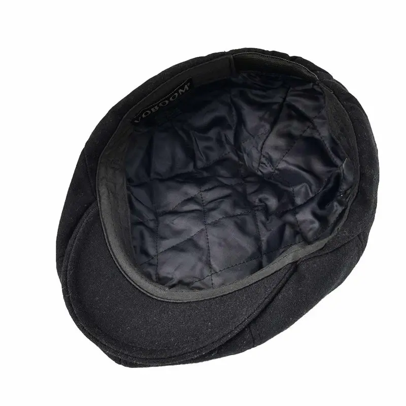 VOBOOM Woolen Tweed Newsboy Cap for Men Cabbie Driver Headpiece Country Baker Boy Flat Cap Beret Truck Driver Hats