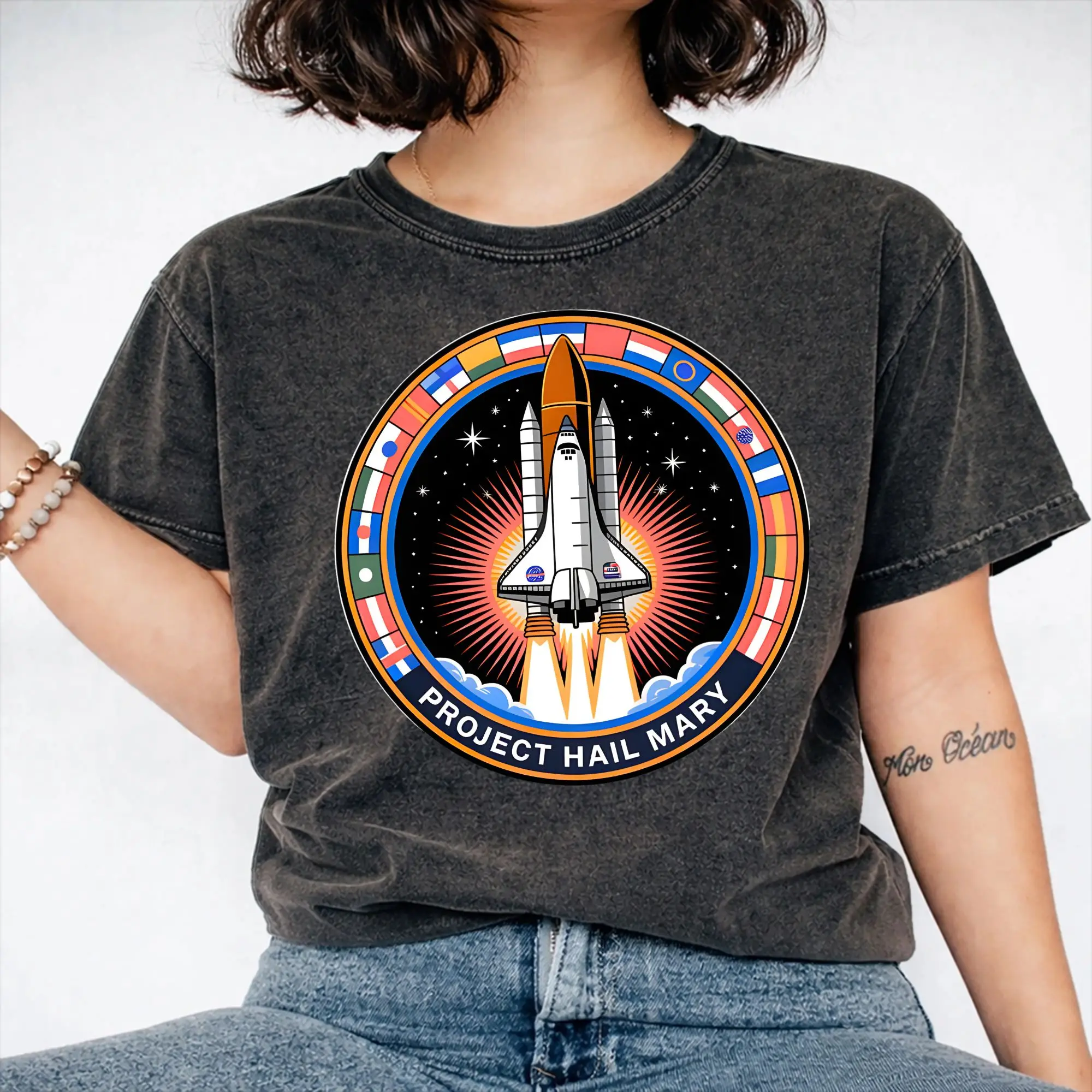Rocky Amaze Project Hail Mary Rocky Inspired Sci Fi T Shirts Washed 100% Cotton T-Shirts Fashion for Men Women Streetwear