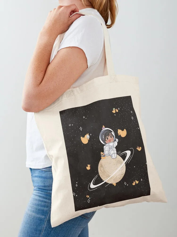 Quackity Duck Planet Tote Bag cloth bag woman bag for beach cute pouch