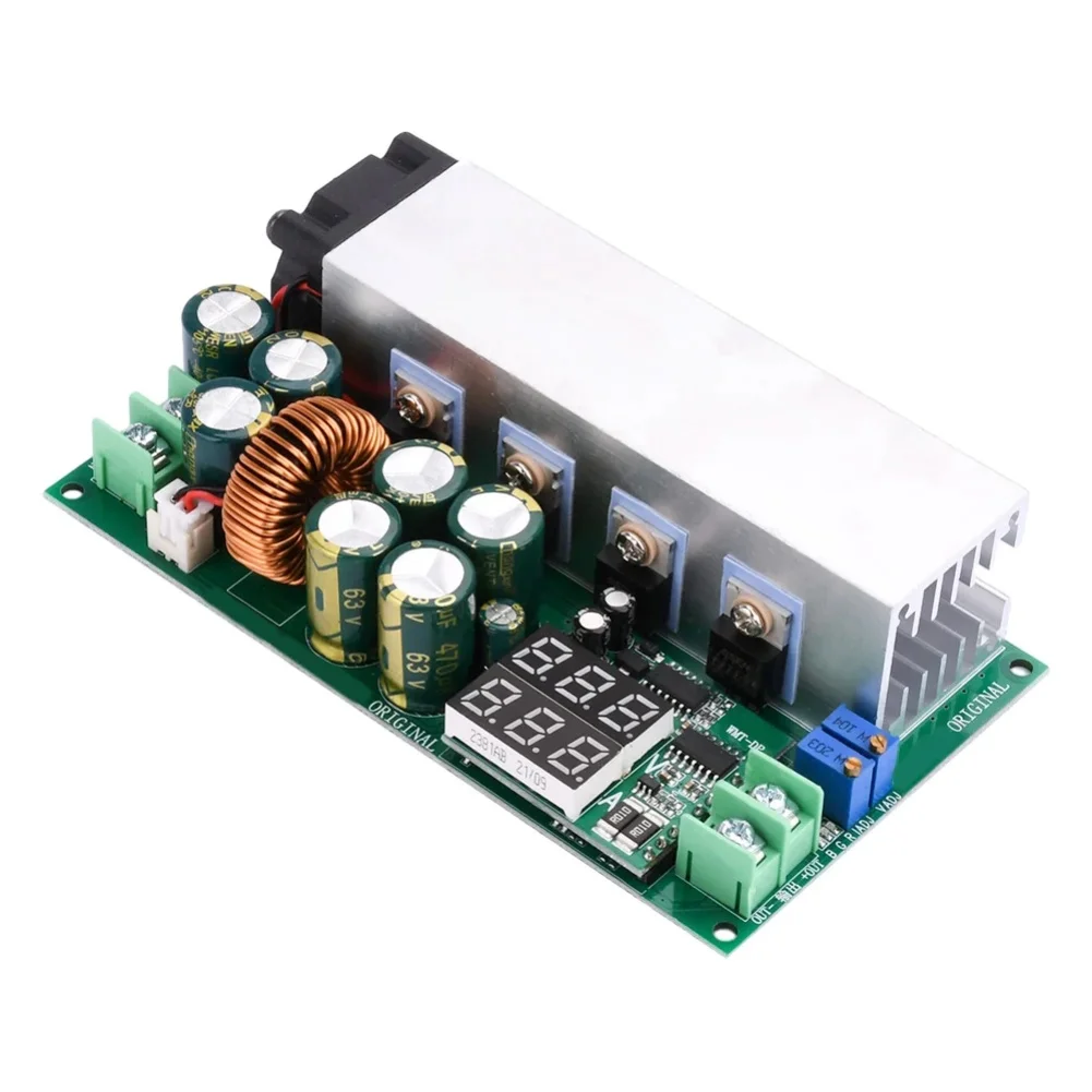 600W Adjustable Step Down Power Supply Module With Real Time Digital Display Output Voltage 12 To 80 Volt And 20 Amps