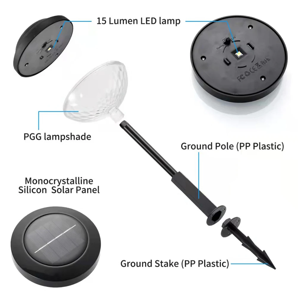 

2 pcs Lights Outdoor Energy-Saving Lawn Garden Yard Light Solar Powered Stake Lights For Patio Warm Lighting