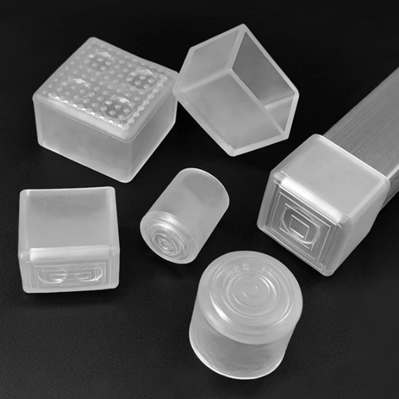 Transparent Furniture Leg Foot Protector Table And Chair Foot Cover PVC Wear-resistant Floor Protector Pads Pipe Plugs