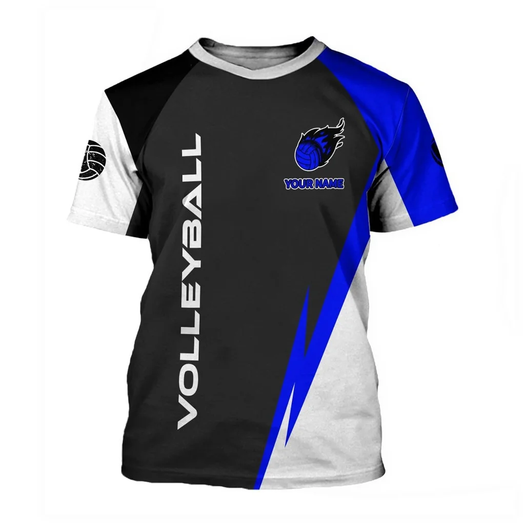 Men's 3D Volleyball Printing T-Shirt Quick-Drying Short Sleeve Sportswear for Outdoor Training Custom Comfortable Men's Clothing