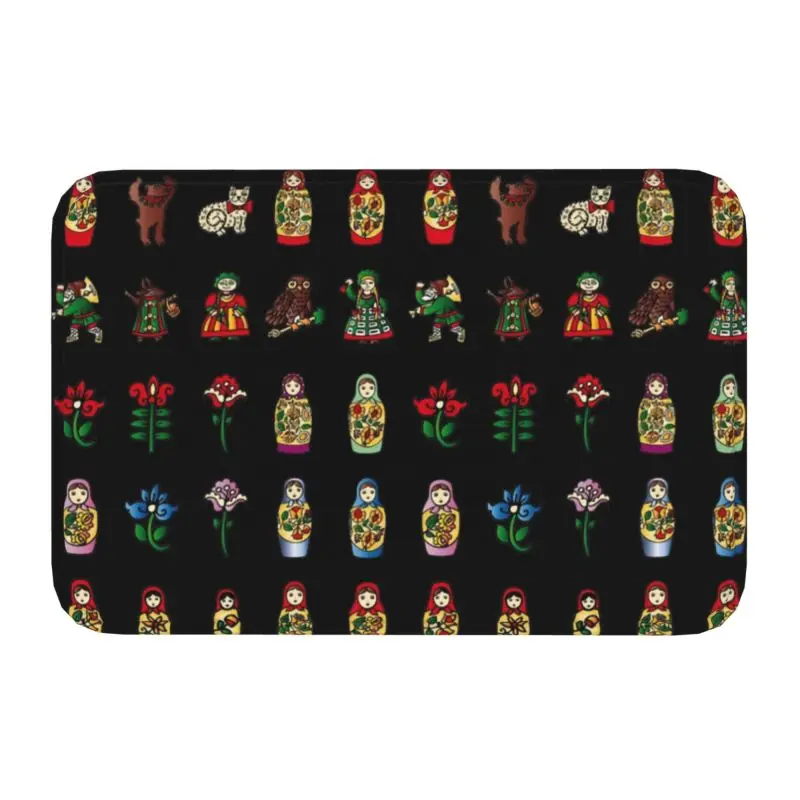 Russian Dolls Matryoshka Floor Door Bathroom Kitchen Mat Anti-Slip Babushka Flower Art Doormat Living Room Entrance Rug Carpet