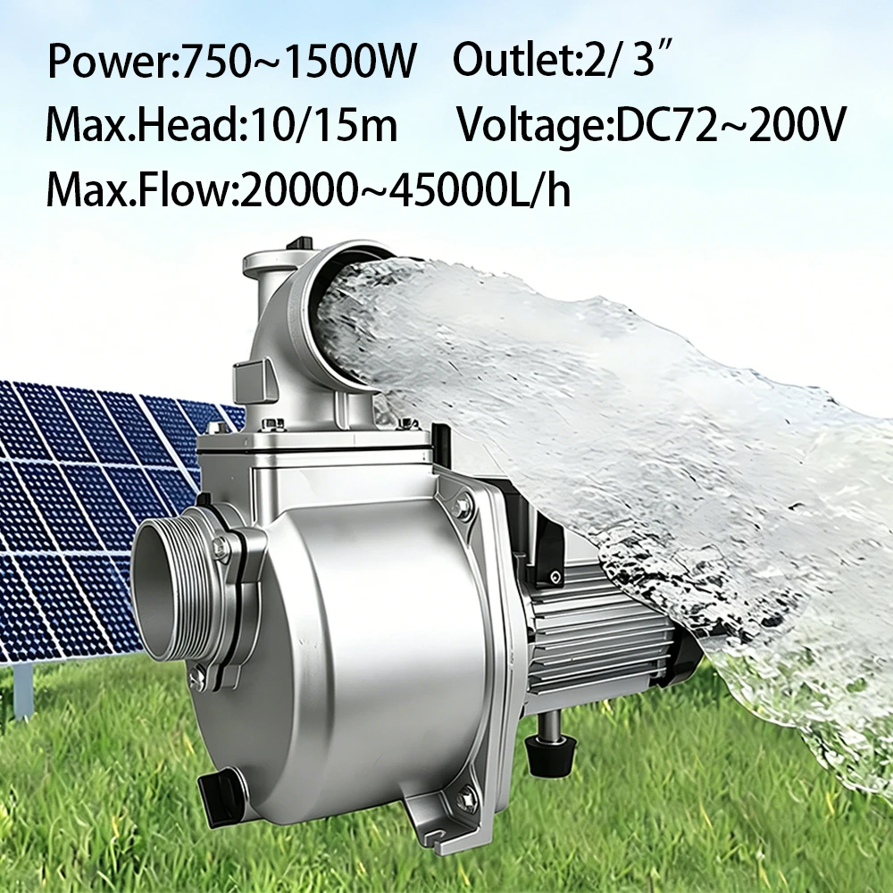 Solar DC Brushless Self-Priming Water Pump Built-in MPPT High Lift Large Flow for Farm Irrigation Garden Pool Water Supply