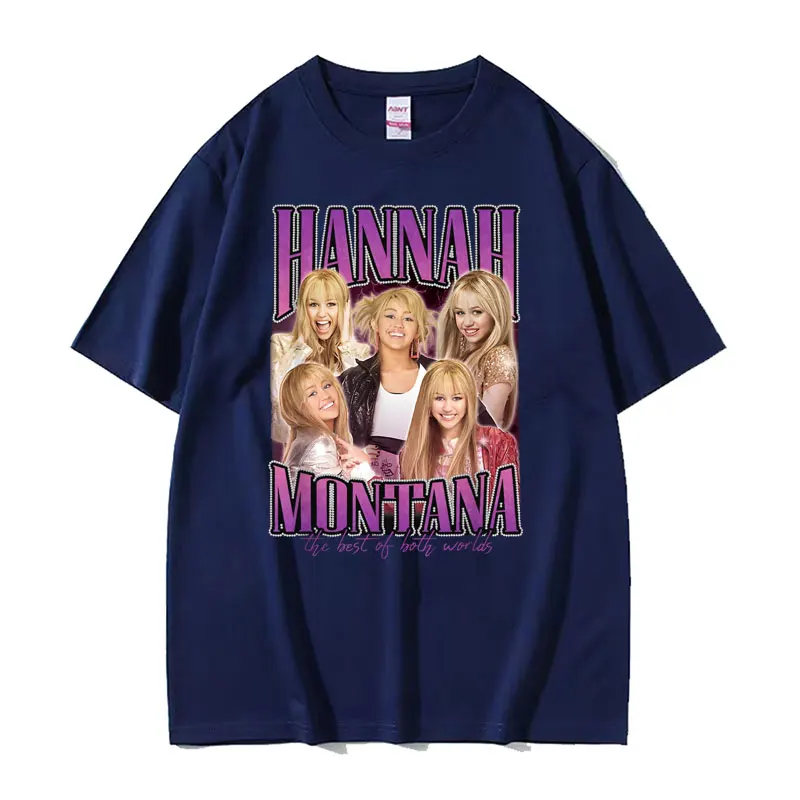 Miley Cyrus Hannah Montana Hip Hop Retro Style Graphic T Shirts Men Women's Clothing Gothic Oversized Loose Short Sleeve T-shirt