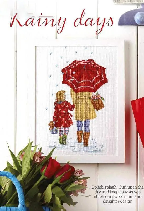 Rainy days 28-40  embroidery kits, cross stitch kits,cotton frabric DIY homefun embroidery Shop7