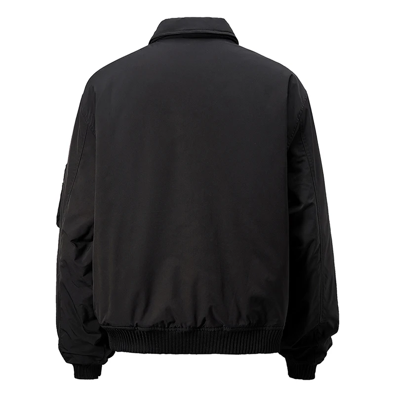 سترة منفوخة للرجال سترة واقية غير رسمية معطف بسحاب مع جيوب ملابس الشارع الشهير سترة الطيران الطيار ملابس خارجية 2025 ربيع الخريف #2