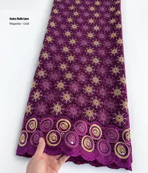 Clearance African Embroidered Cotton Lace Nigerian Swiss Voile Couple Fabric Fashion Garment Occasional Events Dress