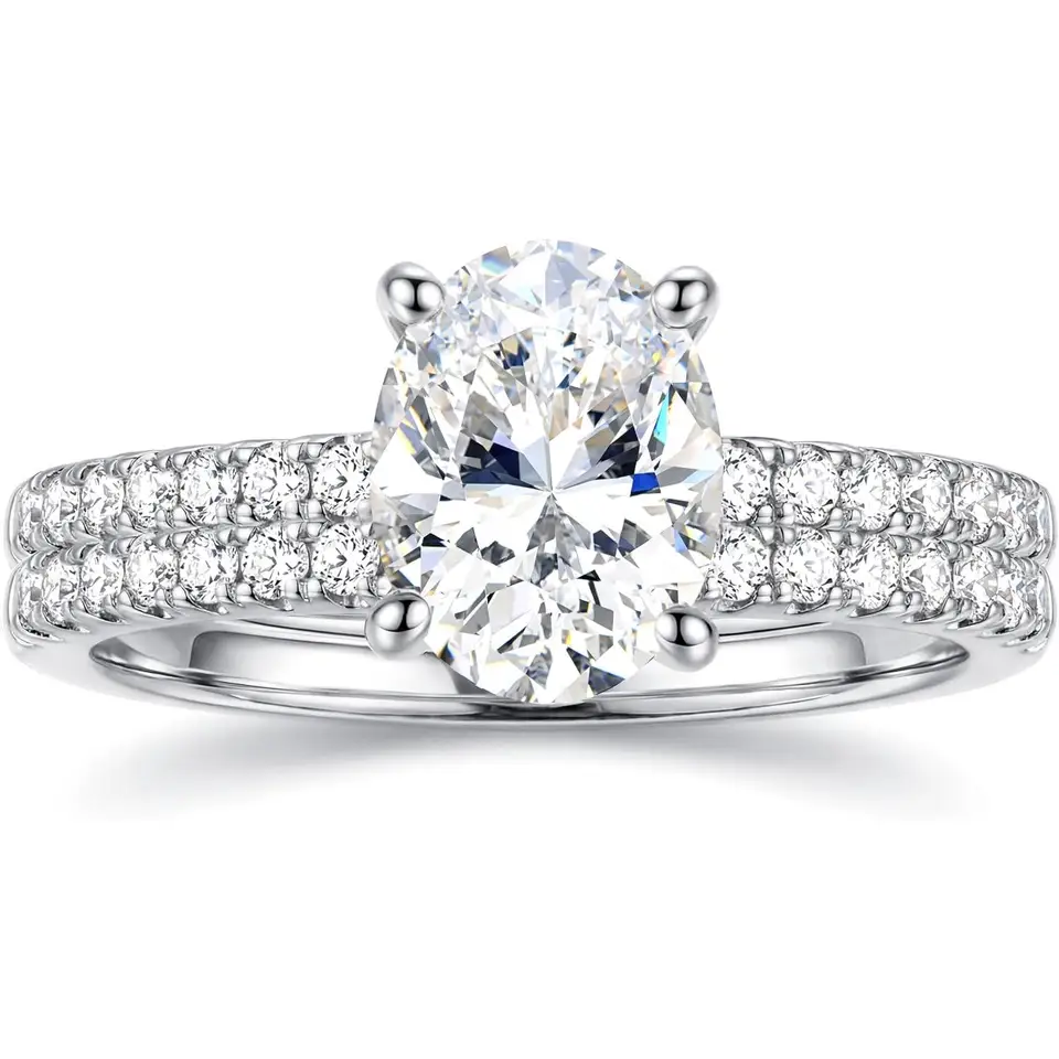 Non Tarnish 14K Gold Plated Engagement Rings Set