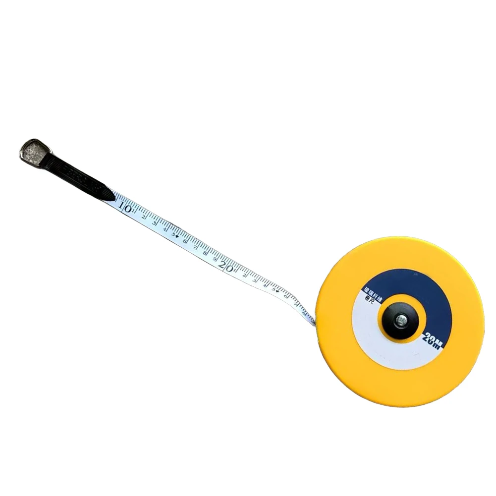 20 to 100 Meter Fiberglass Tape Measure with Dual-Sided Markings Smooth Retraction and Non-Slip Pattern for Real-World Use