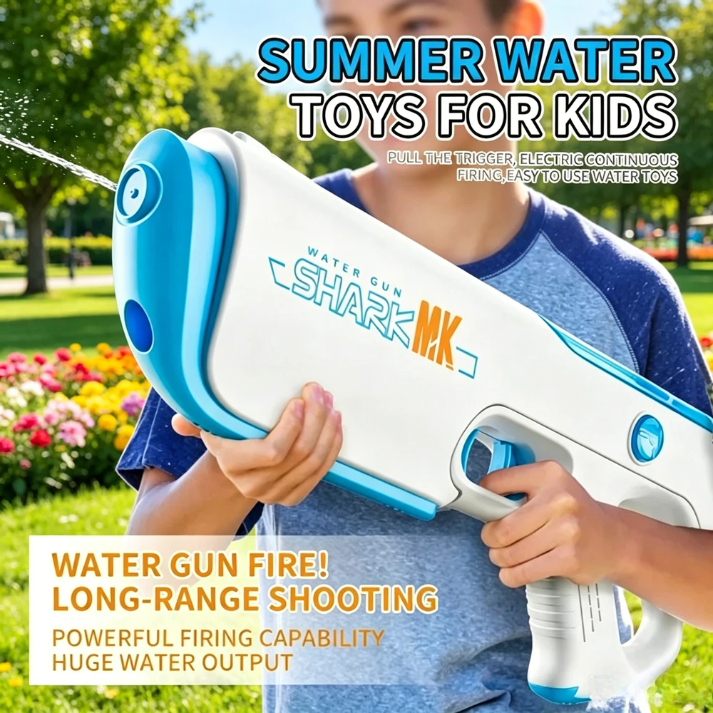 Light Effect Pulse Electric Water Gun Auto Water Filling Long Range Shooting Outdoor Summer Entertainment Toy Holiday Gift