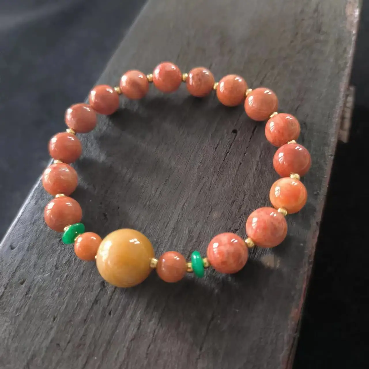 1pcs/lot Natural coral jade emerald chrysanthemum stone single circle bracelet gigh quality beautiful pattern unique orang taki