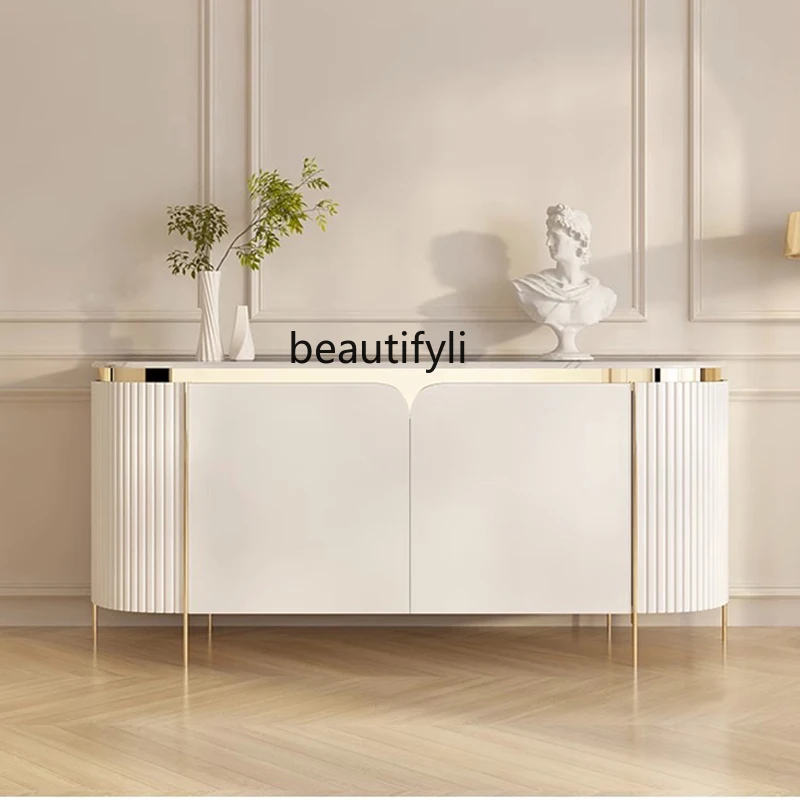 

Nordic Cream Style Mild Luxury Marble Sideboard Cabinet Modern Minimalist Entrance Cabinet Living Room Locker Dining Room