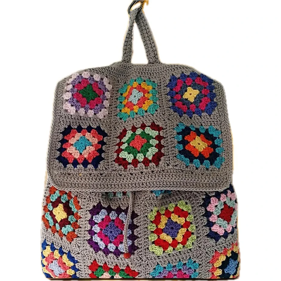 

Вязаная вручную богемная сумка на плечо «сделай сам», бабушка, геометрический узор, ретро-сумка в стиле хиппи, сумки для хранения