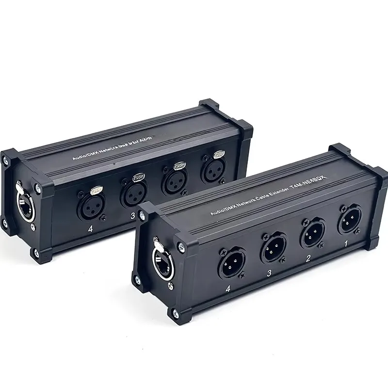 Converter DMX RJ45 CAT6 Female To 4 3Pin XLR Male Connectors Cable Audio Adaptor