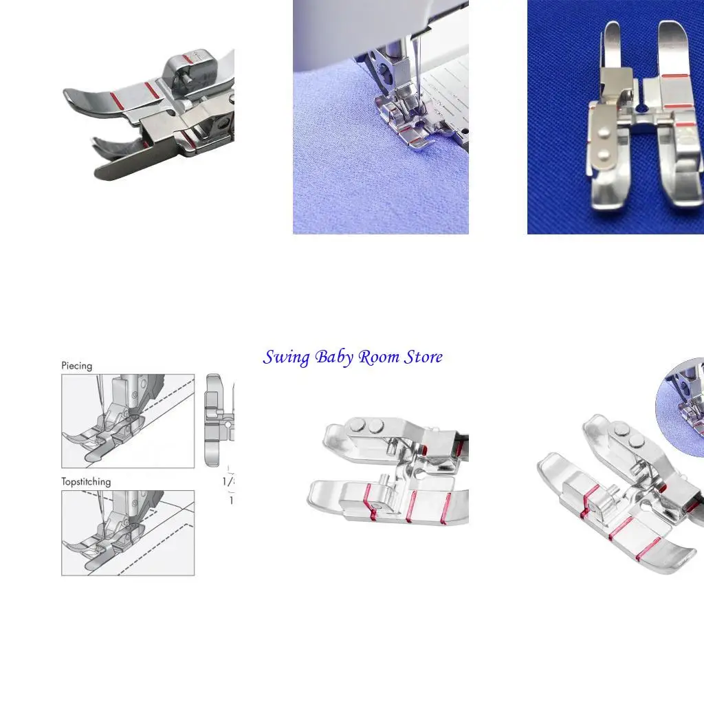 K1AD Metal Quarter Inch Guide Foot for Piecing, Fabric Guidance and Sewing