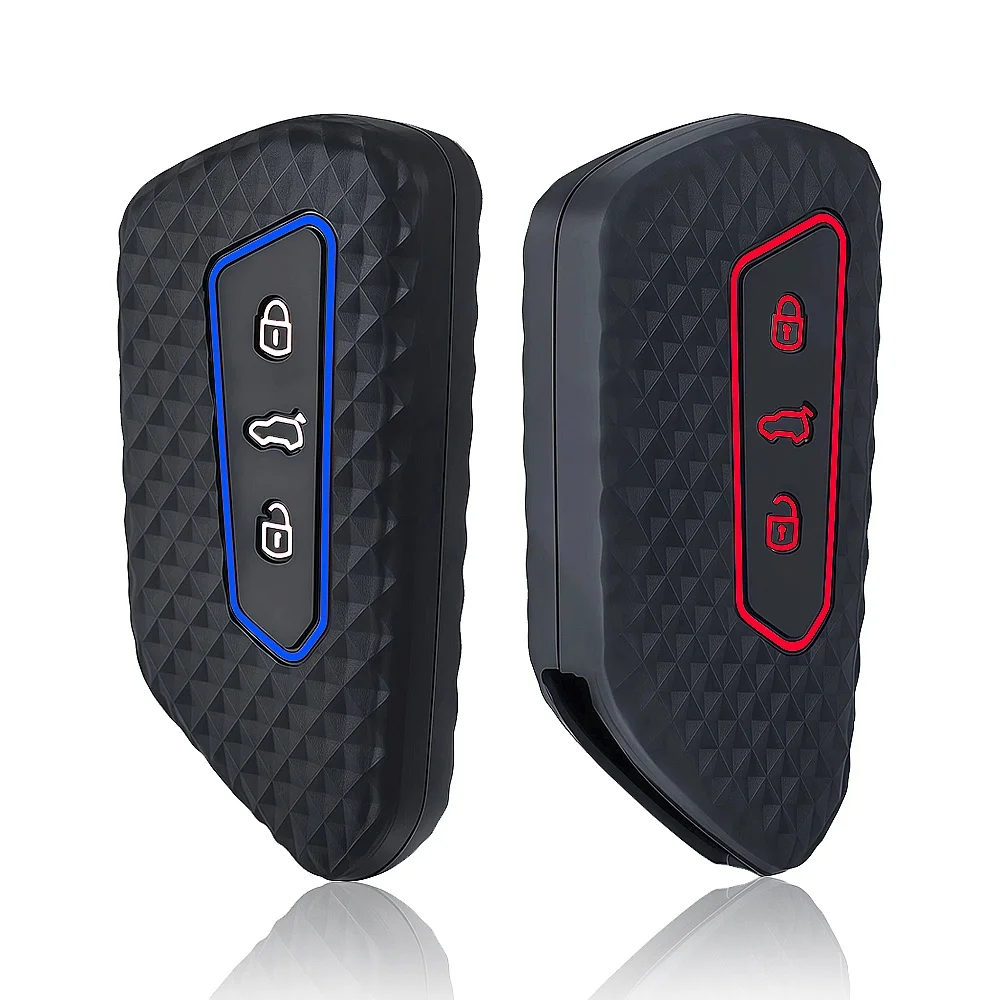 Silicone Key Case Funda Llave for VW Golf 8 Seat Leon 2021 Cupra Formentor Skoda Octavia Mk8 Cover Key Fob view 5
