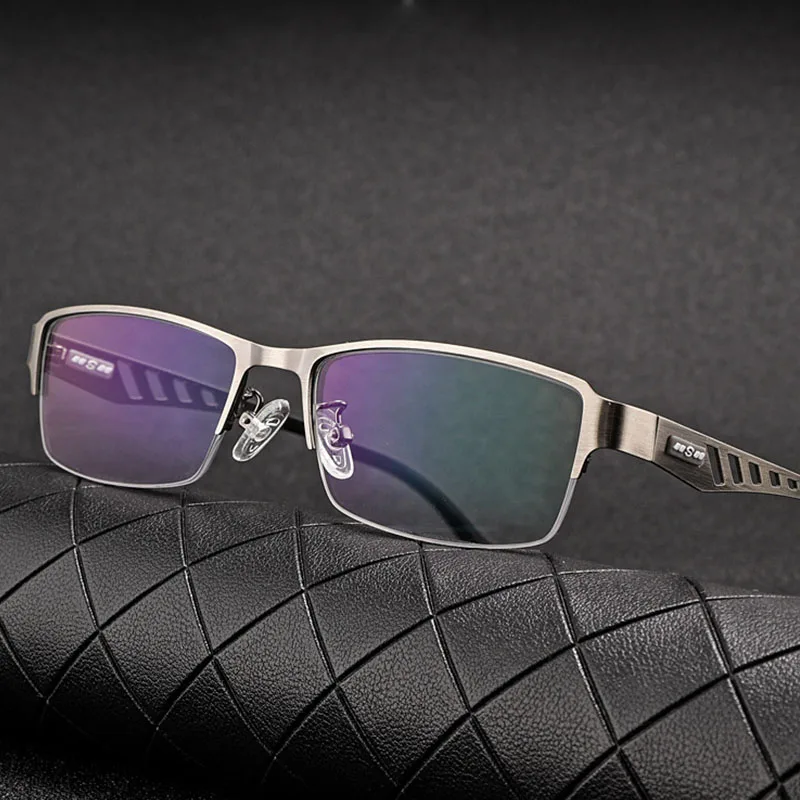 

Titanium Alloy Clear Myopia Glasses Men High Quality Half Frame Progressive Nearsighted Glasses Unbreakable Eyeglass -75 175 200