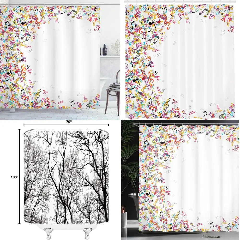 

colorful melody shower curtain: vibrant musical notes for festive singing and style