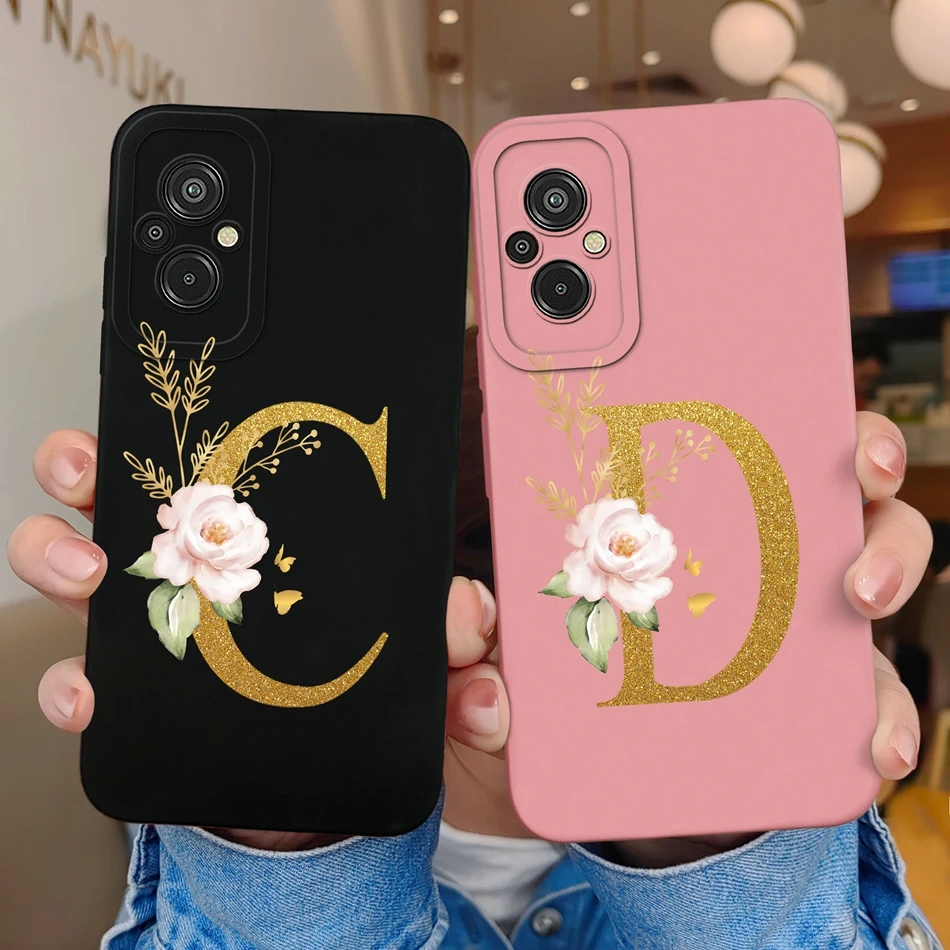 For Xiaomi Redmi 11 Prime 4G 5G Case Cover Rose 26Letter Liquid Silicone Phone Protective Bumper For Redmi 11Prime Coque Shell