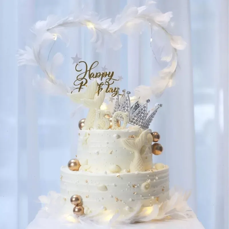 Plastic Handmade Imitation Double Layer Crown Cake Model Sample Ornaments Birthday Party Accessories Window Display Decoration