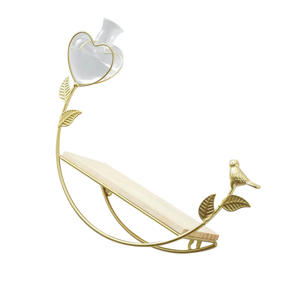 

Wall Shelf Storage Rack Multifunctional Wood Golden Shelves Office Decor Display Stand Kitchen Bedroom