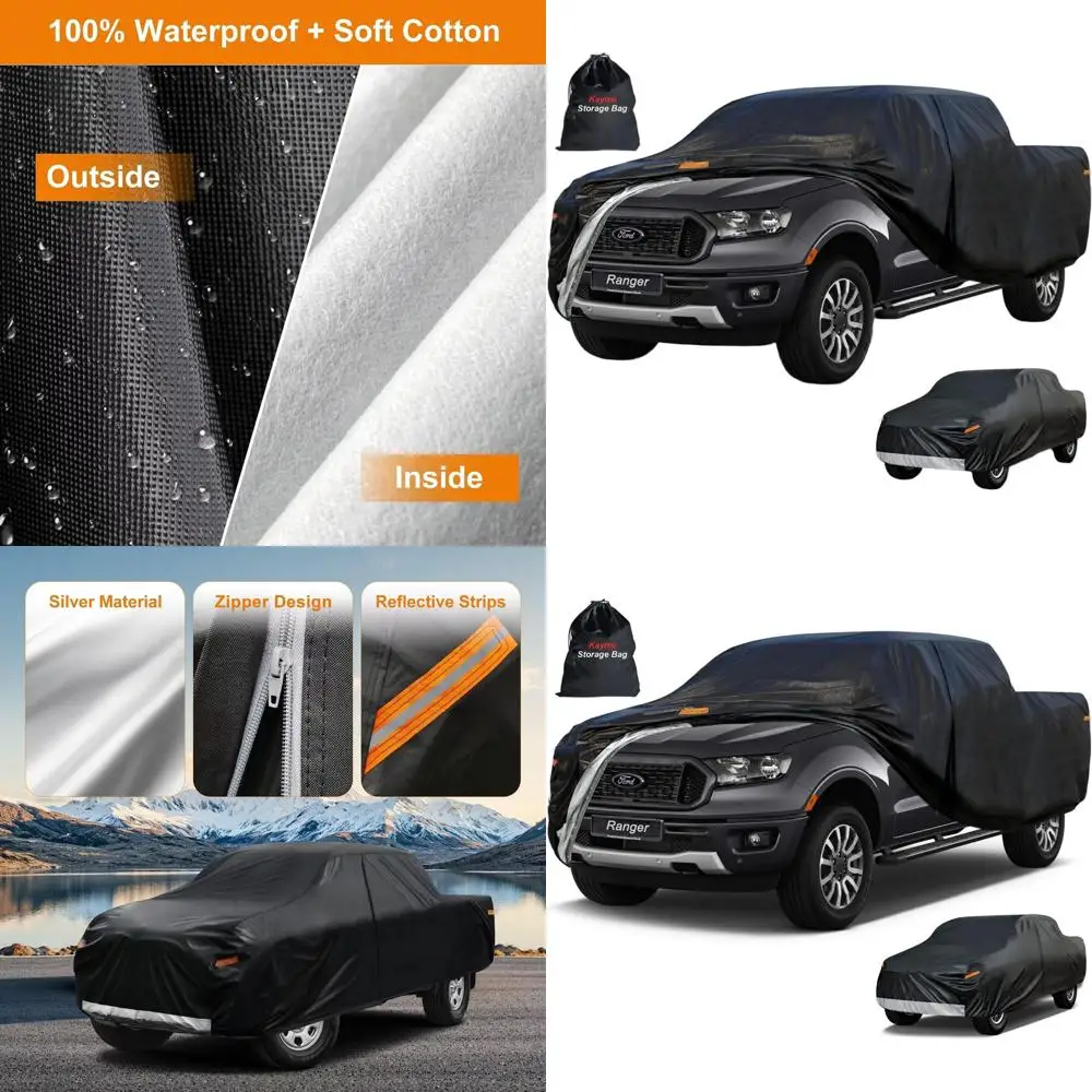 

Custom-Fit Ford Ranger 2019-2025 Super/Crew Cab Short Bed Truck Cover - Waterproof, All-Weather Protection for Outdoor Use