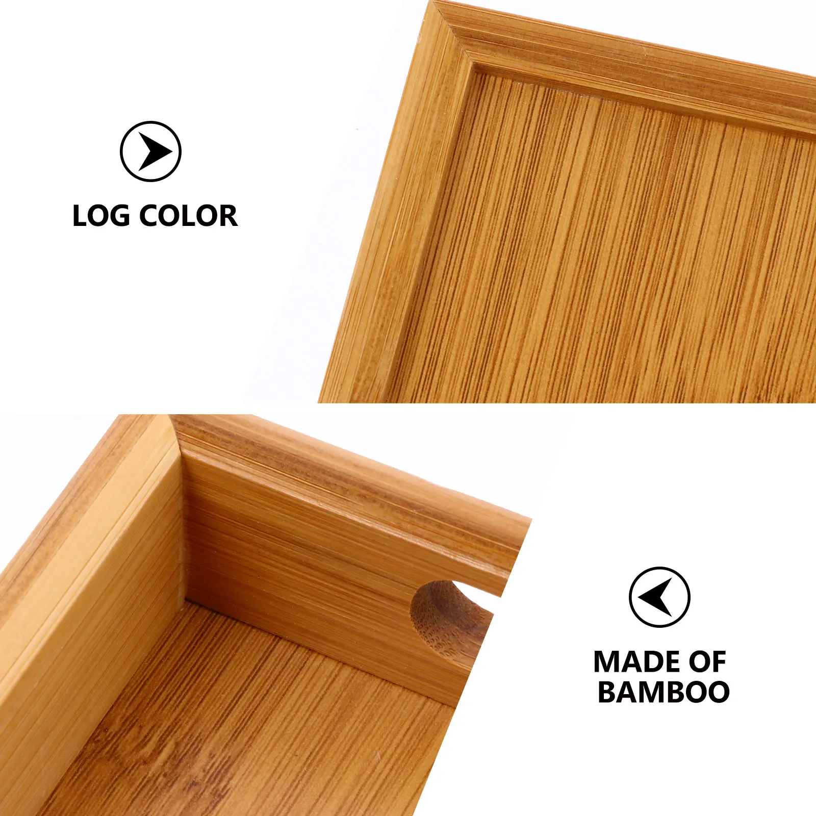 

Bamboo Tray Food Holder Lightweight Portable Fruit Snack Dessert Breakfast Coffee Storage Bread Tray Wooden Tableware