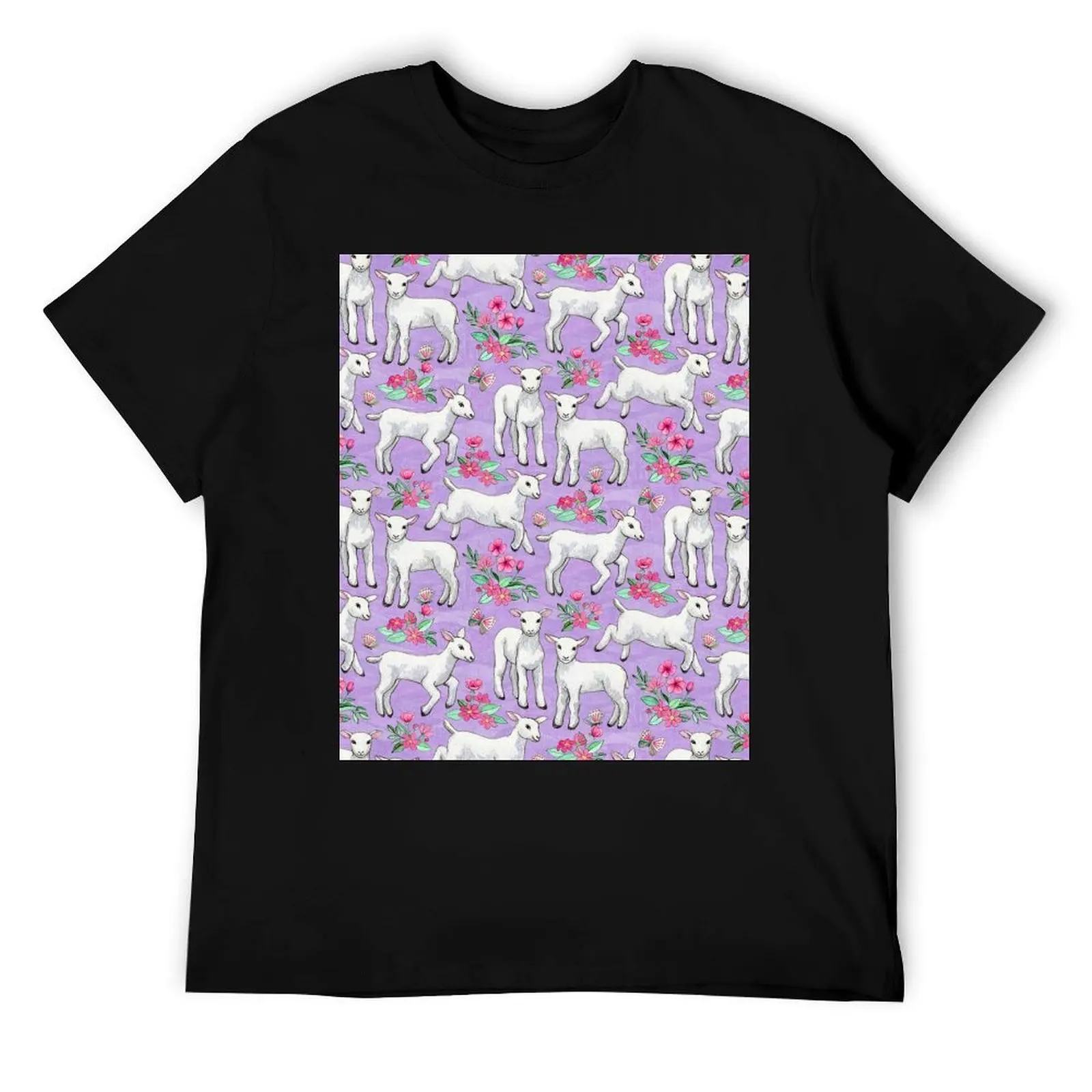 

Lambs on Lilac with Spring Flowers in Watercolor T-Shirt anime tshirt t shirt personalised T-Shirt