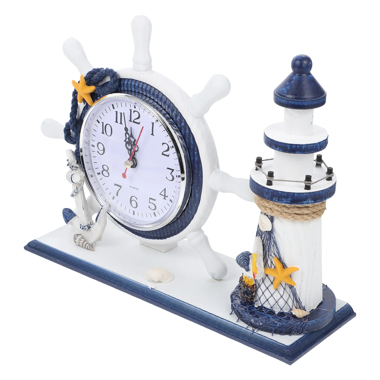 Living Room Decor Lighthouse Clock Desktop Ornaments Digital Wall Ocean Style Alarm