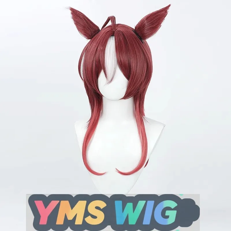 【YMS WIG】조키 걸 프리티 더비 달리 아라비안 코스프레 가발 브라운 레드 헤어 테일 이어즈