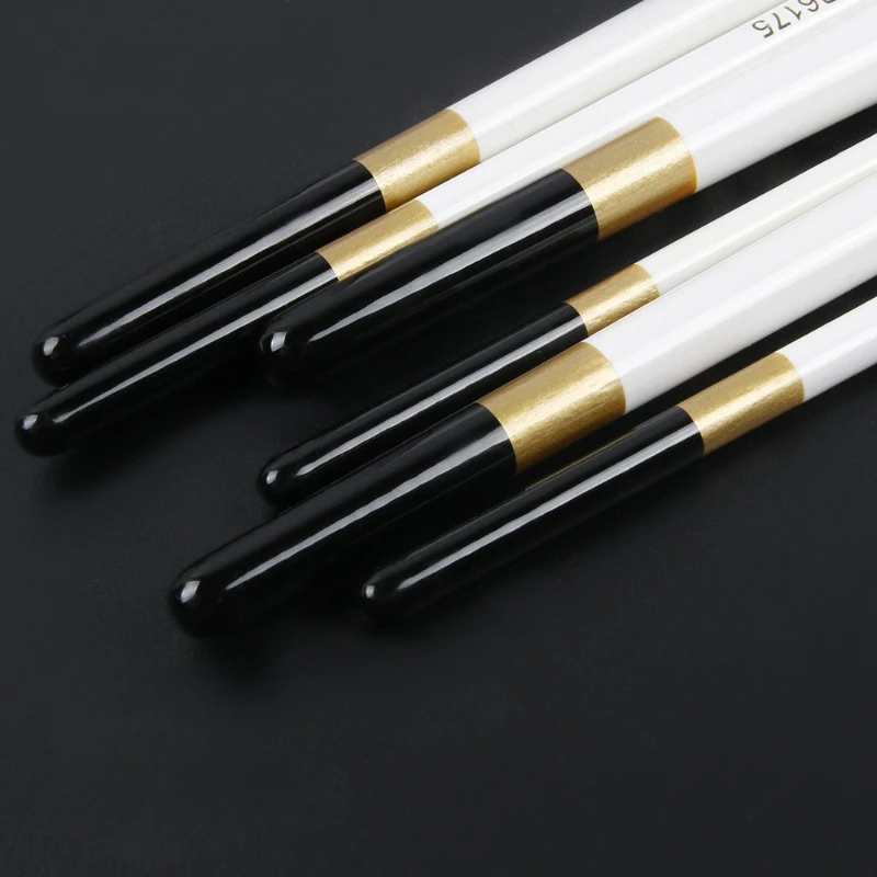 6 قطع من فرشاة طلاء النايلون الخشبية، تلوين موحد جيد لامتصاص الماء، لوحة زيتية من الأكريليك بألوان مائية، مخطط رسم الغواش #5